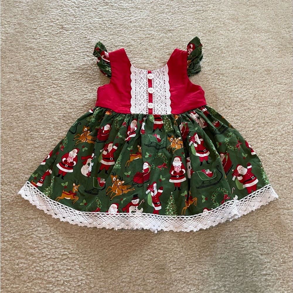 18M Christmas Dress - Ricrac & Ruffles